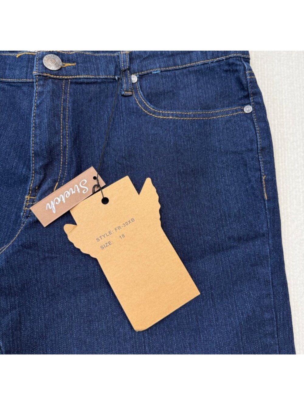 OUT Jeans Stretch Denim Bootcut Mid Rise Dark Wash Y2K Minimalist Womens 18 NWT - Picture 5 of 10